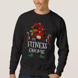 Sweatshirt Fitness Gnome Buffalo Plaid Christmas Tree Light