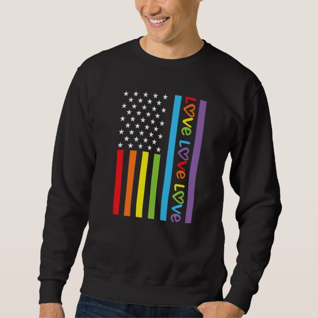 Sweatshirt Flag Love Pride Love Rainbow Tolerance Respect Lgb (Devant)
