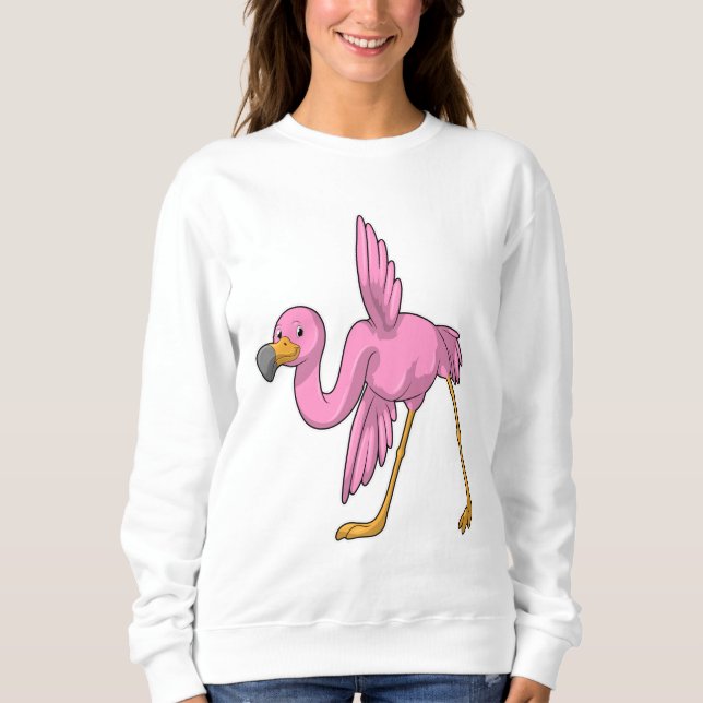Sweatshirt Flamant rose à Yoga Exercice d'étirement (Devant)