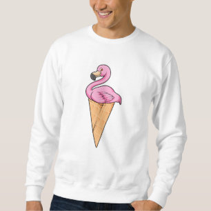 Sweatshirt Flamant rose avec gaufre de glace