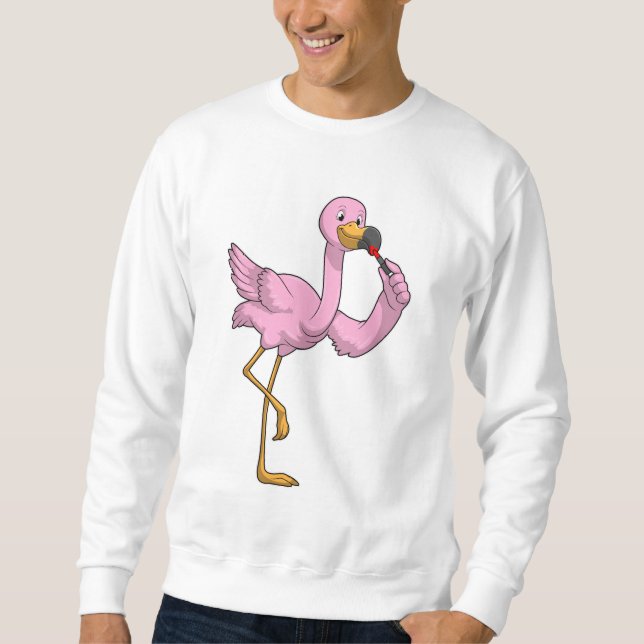 Sweatshirt Flamant rose avec Lipstick (Devant)