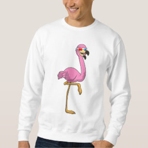 Sweatshirt Flamant rose avec lunettes