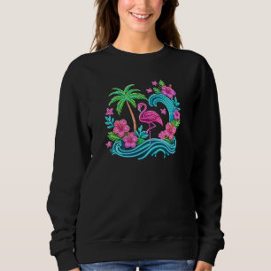 Sweatshirt Flamant rose de néon tropical
