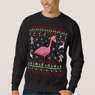 Sweatshirt Flamant rose de Noël laid Pyjama mignon animal ois