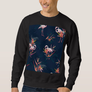 Sweatshirt Flamant rose hawaïen : oeuvre Vintage tropicale