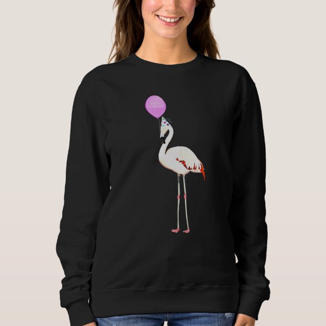 Sweatshirt Flamant rose Oiseau Oiseau Animaux Anniversaire (Devant)
