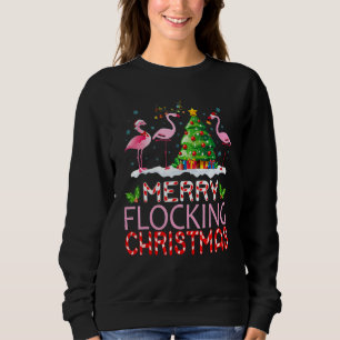 Sweatshirt Flamant rose Père Noël Danser Sur La Neige Joyeux
