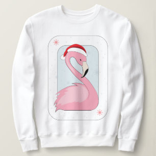 Sweatshirt Flamant rose rose à Santa Hat