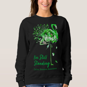 Sweatshirt Flamant rose Vert Ruban Céliaque Sensibilisation