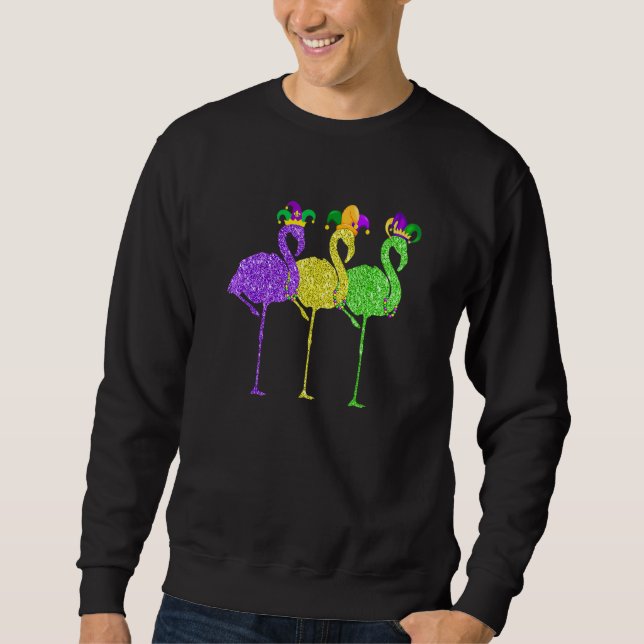 Sweatshirt Flamant rose Vintage Mardi Gras (Devant)