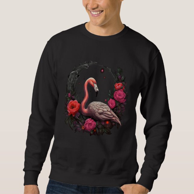 Sweatshirt Flamingo Flowers  Bird Animal Flamingo 1 (Devant)