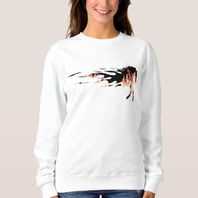 Sweatshirt Flammes du cheval, Logo du cheval, Cheval (Devant)