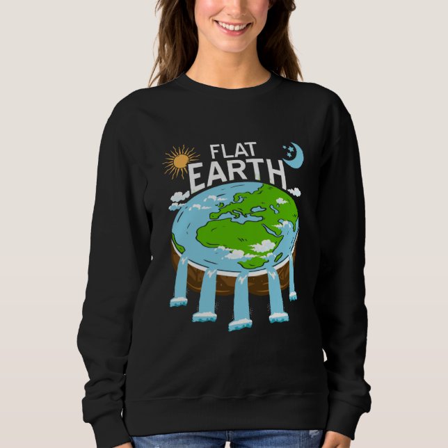 Sweatshirt FLAT Earth Retro Flat Earther Designs Present (Devant)