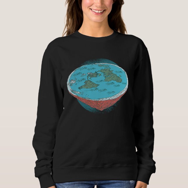 Sweatshirt Flat Earth Society  as Flat Earth Theory (Devant)