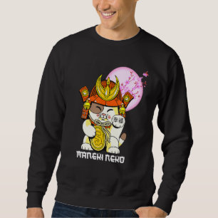 Sweatshirt Fleur de cerisier Sakura Chat japonais chanceux Ma