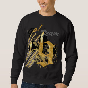 Sweatshirt Fleur de Lis noir et or