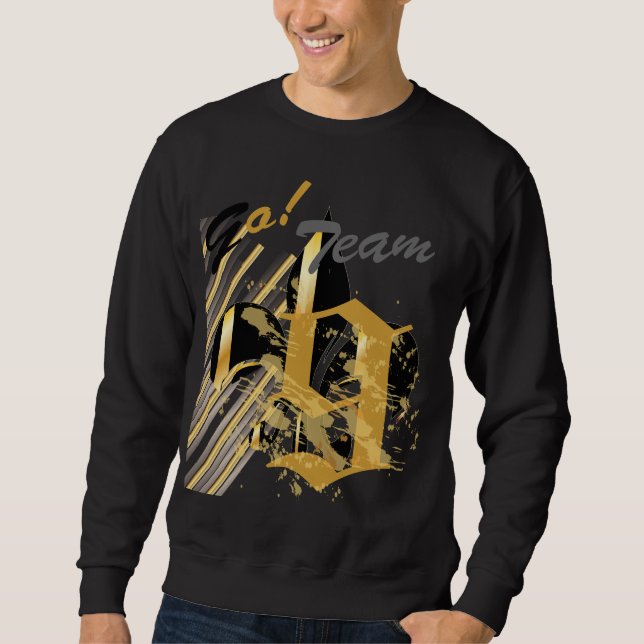 Sweatshirt Fleur de Lis noir et or (Devant)
