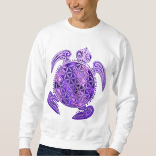 Sweatshirt Fleur de vie / Blume des Lebens - tortue violet