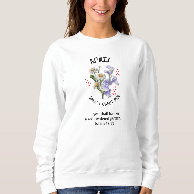 Sweatshirt Fleur du mois de naissance APRIL Christian (Devant)