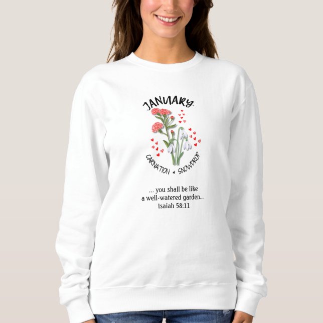 Sweatshirt Fleur du mois de naissance JANVIER Christian (Devant)