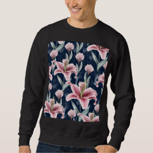 Sweatshirt Fleur Lilly Rose Motif sans couture.