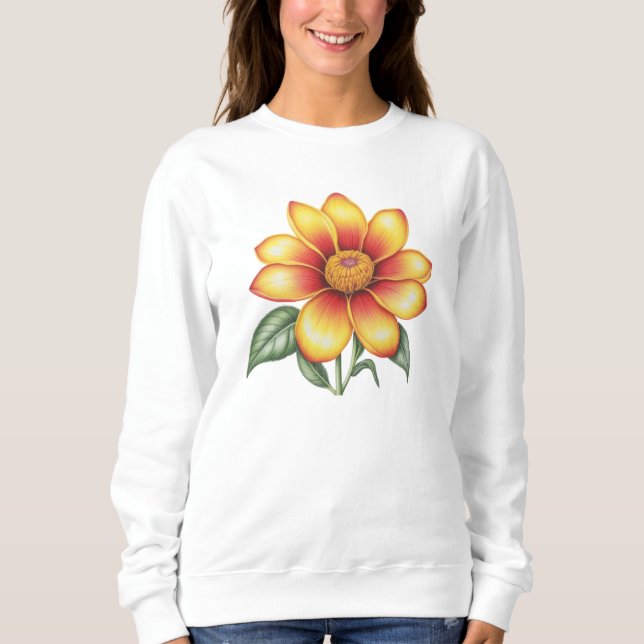 Sweatshirt Fleur orange (Devant)