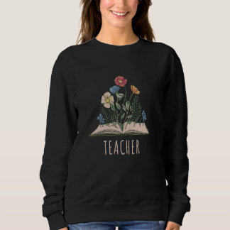 Sweatshirt Fleurs florissantes sur un professeur de livre ouv