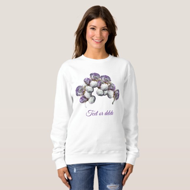 Sweatshirt Fleurs Iris Personnalisées (Devant entier)