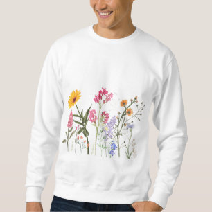 Sweatshirt Fleurs sauvages, Vintage Pastel Floral Botanique