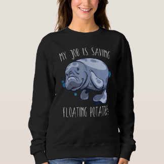 Sweatshirt Floating Potato Manatee Marine Life 1