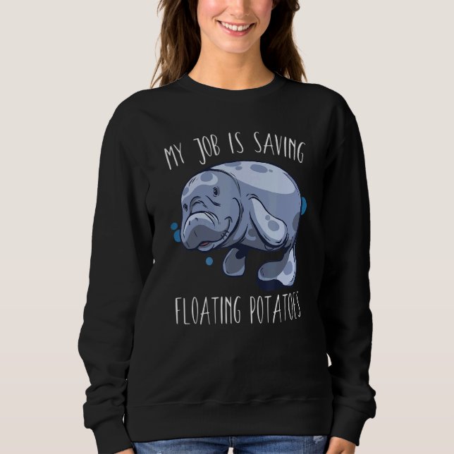 Sweatshirt Floating Potato Manatee Marine Life 1 (Devant)