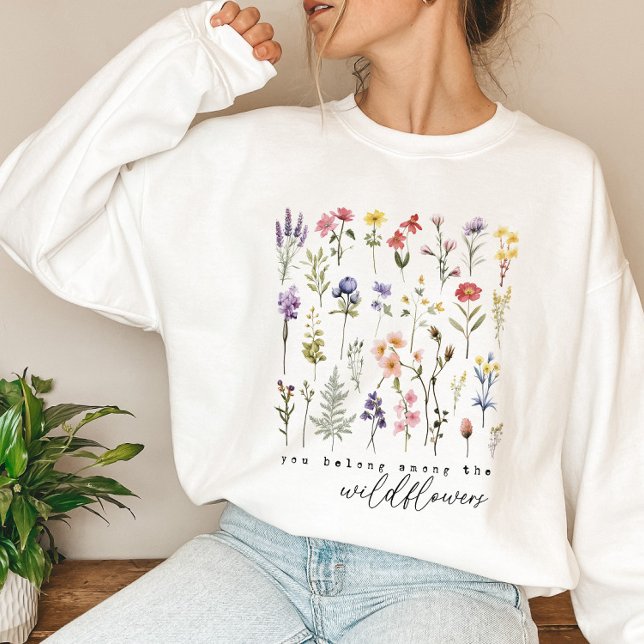 Sweatshirt Floral Fleur sauvage rétro (Créateur téléchargé)