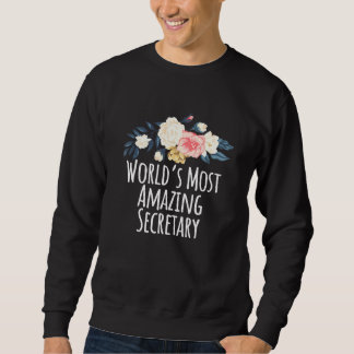 Sweatshirt Floral Flowers Worlds Plus Extraordinaire Secrétai