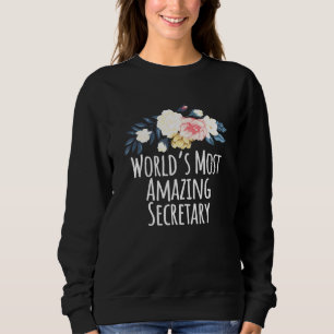 Sweatshirt Floral Flowers Worlds Plus Extraordinaire Secrétai