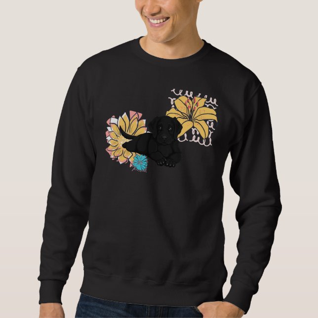 Sweatshirt Floral jaune du Labrador (Devant)