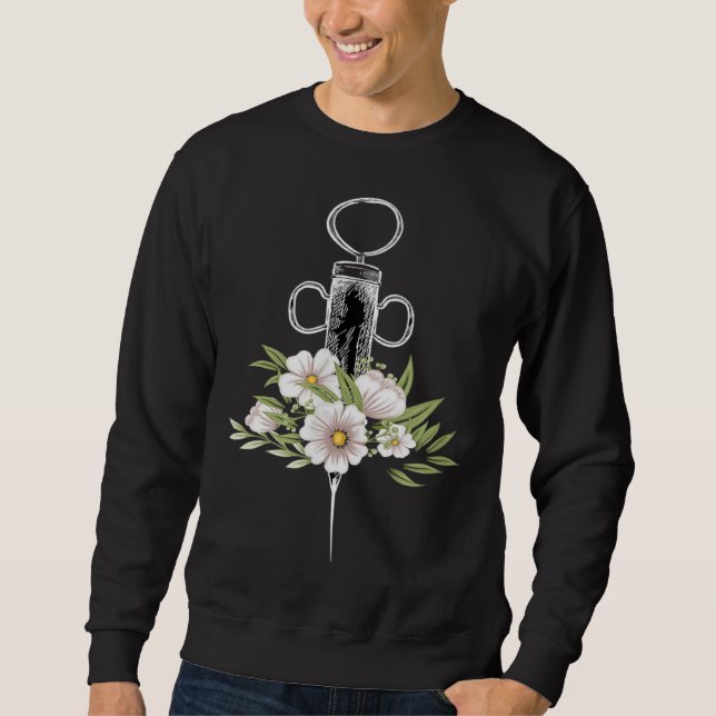 Sweatshirt Floral Phlebotomist Life Injection Needle Nurse Ph (Devant)