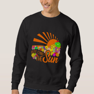 Sweatshirt Floral Summer Retro Voici Le Soleil Vibrant Col