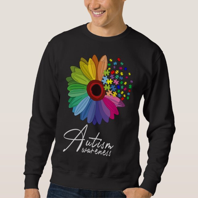 Sweatshirt Flore Sensibilisation sur l'autisme Fleur Faisée P (Devant)