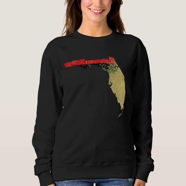 Sweatshirt Florida  Black Pride Pan African Flag Home Hometow (Devant)