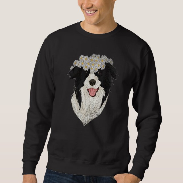 Sweatshirt Flowers Dog Lover Pet Owner Dog Owner Floral Borde (Devant)