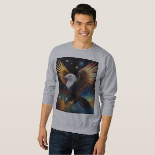 Sweatshirt Flying Eagle Colorful Cosmic Art,