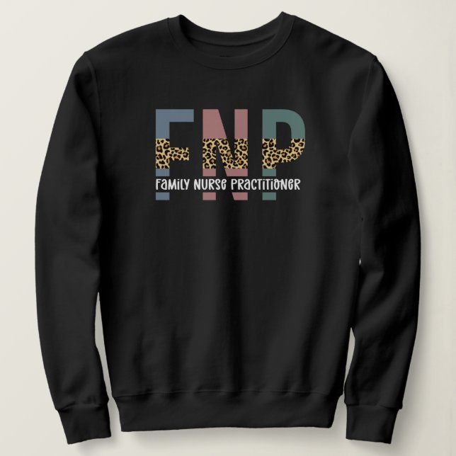Sweatshirt FNP Family Nurse Praticien Cheetah Imprimer (Design devant)