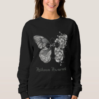 Sweatshirt Foi des papillons gris Foi Asthme Sensibilisation