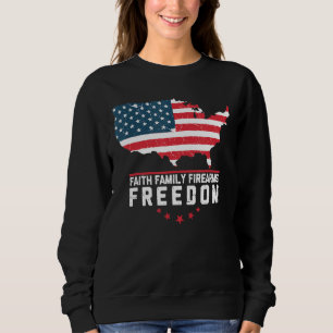 Sweatshirt Foi Famille Armes à feu et Liberté American Flag P