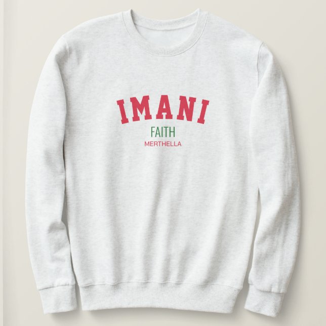Sweatshirt Foi Kwanzaa IMANI Personnalisée (Design devant)