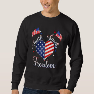 Sweatshirt Foi Liberté Familiale 4 juillet patriotique Pour C