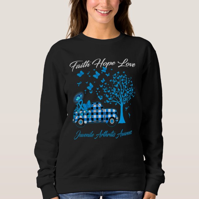 Sweatshirt Foi papillon Espère Aimer Arthrite juvénile Aware (Devant)