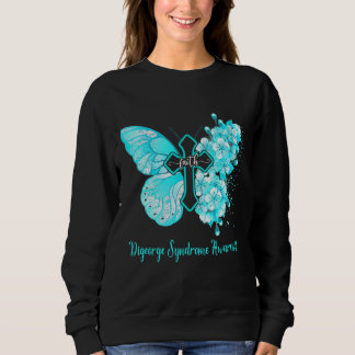 Sweatshirt Foi papillon Turquoise Foi Digeorge Syndrome Awar