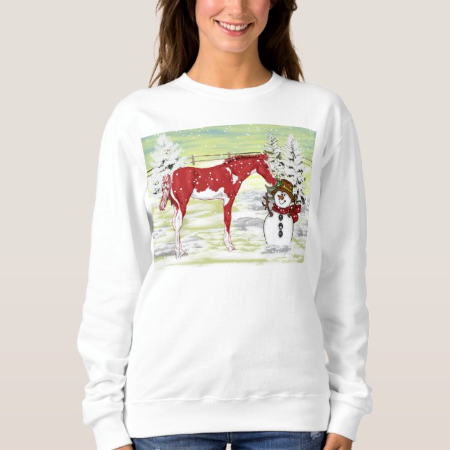 Sweatshirt Foie de Noël et bonhomme de neige (Devant)