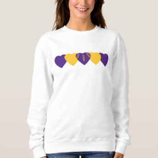 Sweatshirt Football à coeur violet et or